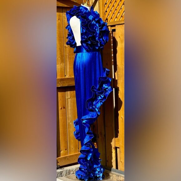 🆕 BRONX & BANCO 🧿 NWOT Aurora Cobalt Blue Gown, Sz L / US 8 - Picture 8 of 15
